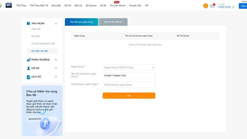 Rút tiền BK8 nhanh chóng chỉ trong vài bước